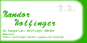 nandor wolfinger business card